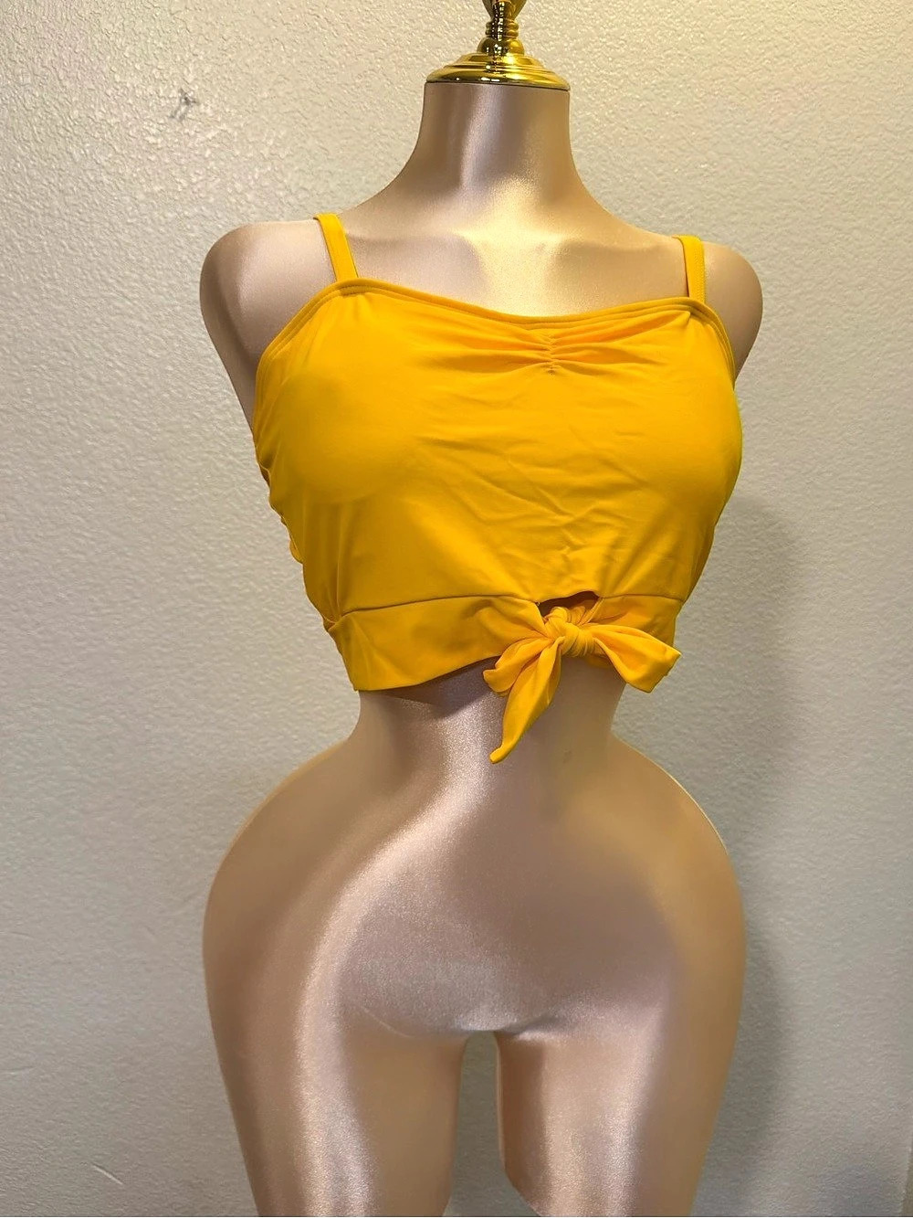 Yellow Tie-Front Bikini Set